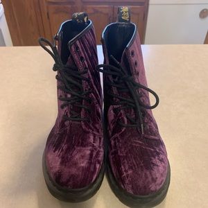 Purple Velvet Dr. Martins sz9